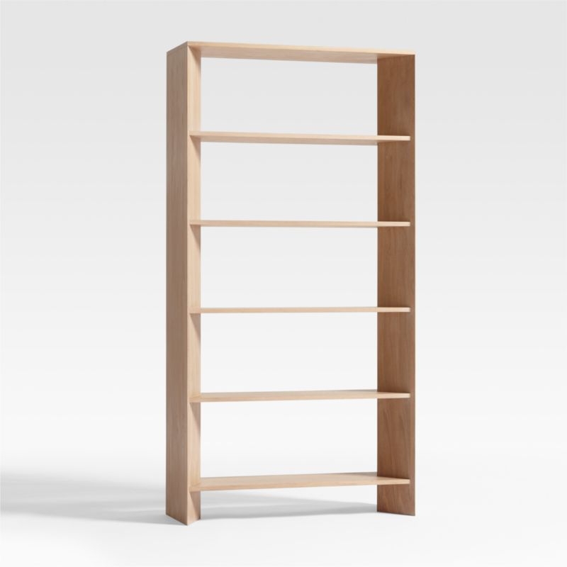 Terrazza Natural Oak 5-Shelf Storage Bookshelf - Image 1