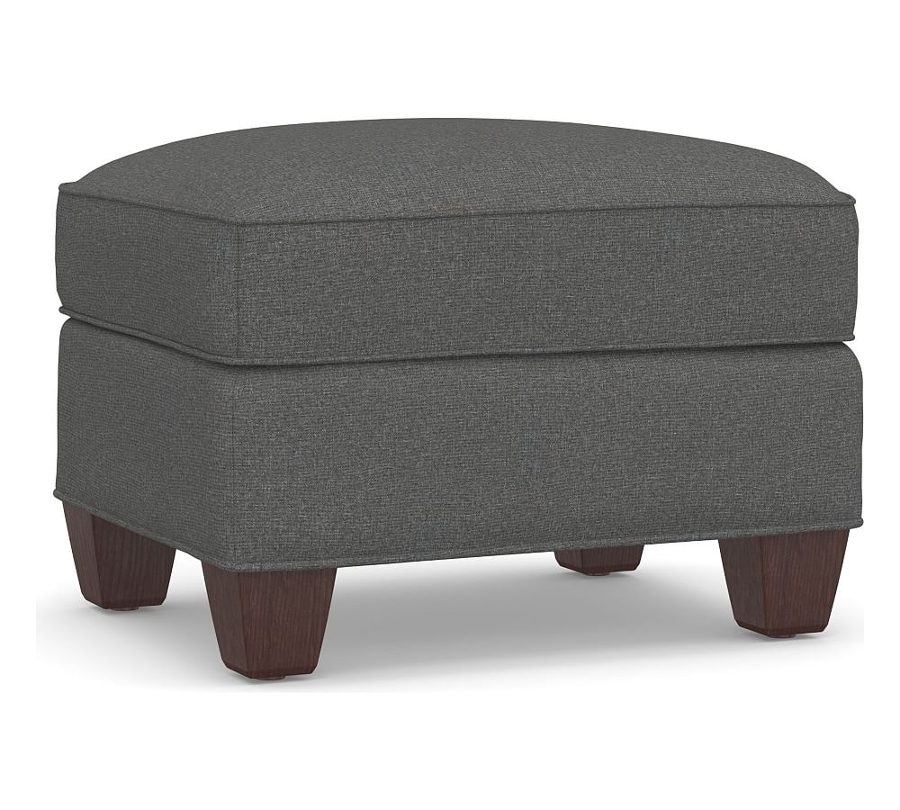 Irving Roll Arm Upholstered Storage Ottoman Without Nailheads, Polyester Wrapped Cushions, Park Weave Charcoal - Image 0