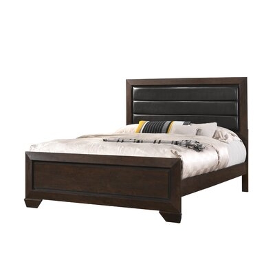 Brown Upholstered Queen Bed - Image 0