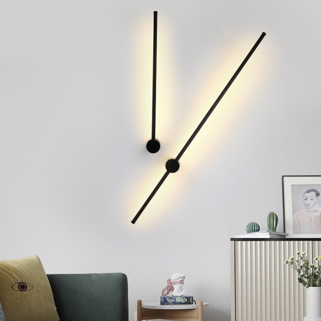 "LamQee Nordic Black Acrylic LED Plug-In Long Strip Wall Sconce" - Image 0