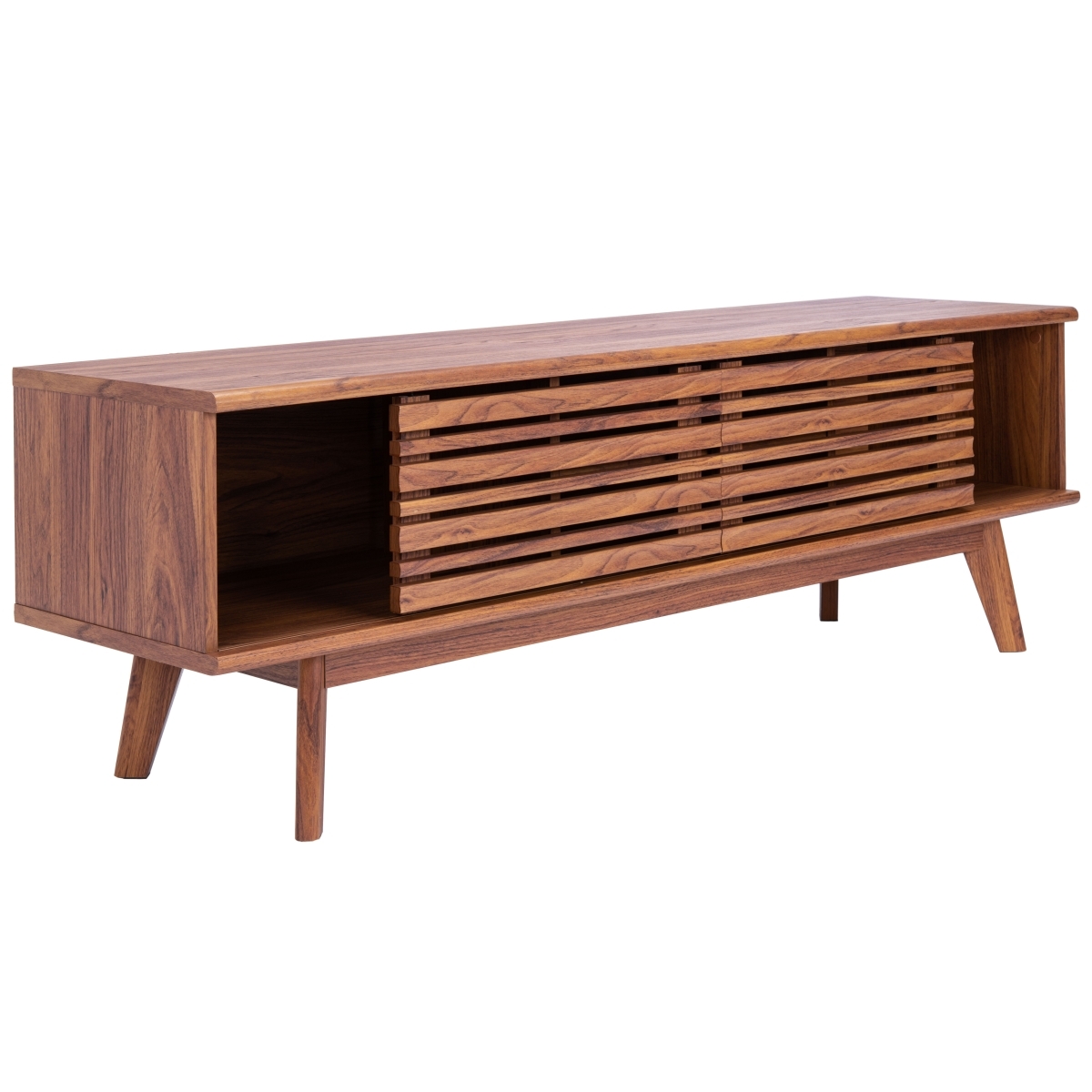 Esma 1 Shelf Media Stand - Walnut - Safavieh - Image 5