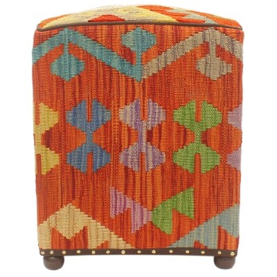 Rustic Garak Handmade Kilim Upholstered Ottoman - Image 0