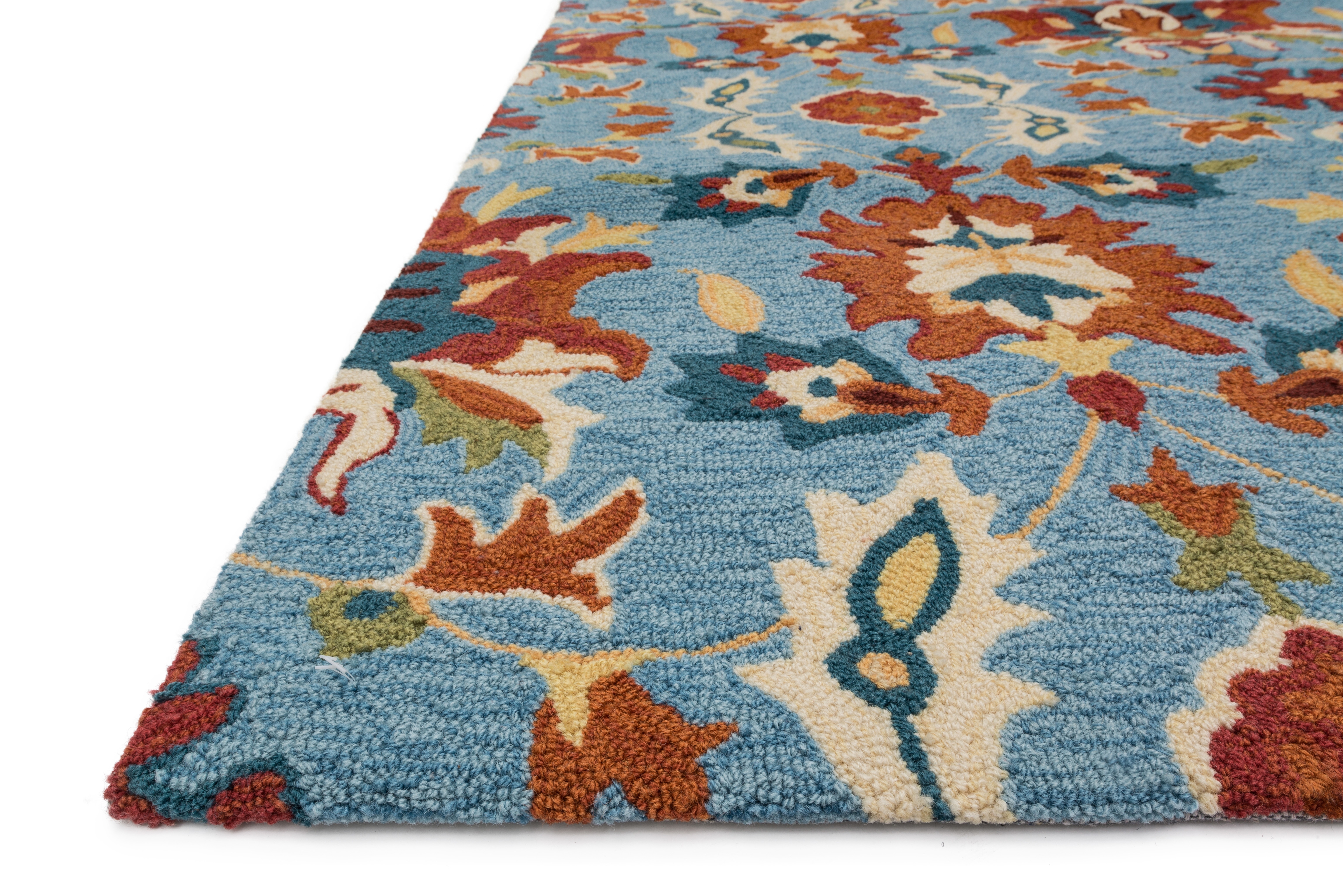 Loloi Francesca FC-59 Lt. Blue / Spice 7'-6" x 9'-6" - Image 1