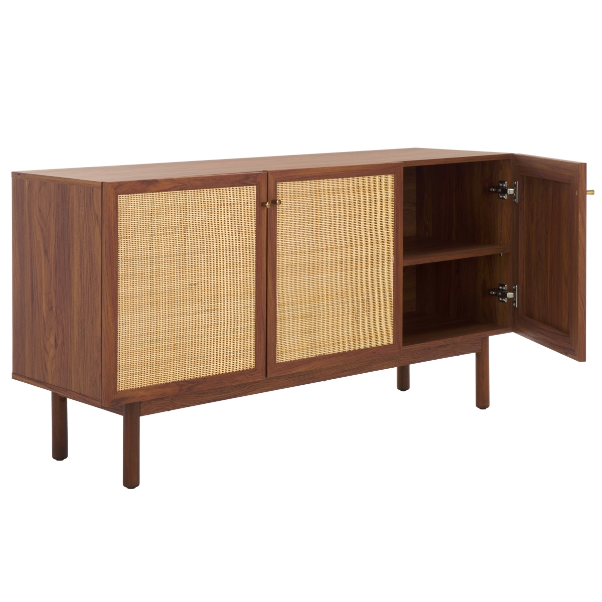 Aino 3 Door Sideboard / Media Stand - Walnut / Natural - Safavieh - Image 5