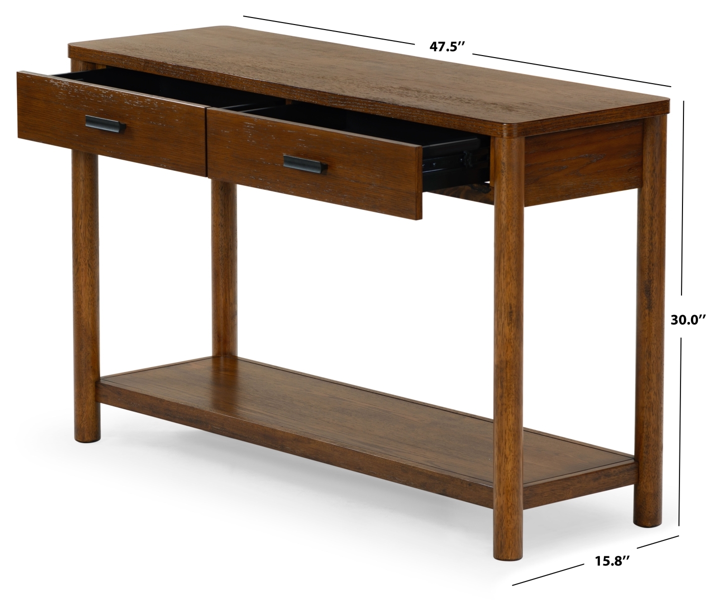 Jaylessa 2 Drawer Console Table - Medium Oak - Image 7
