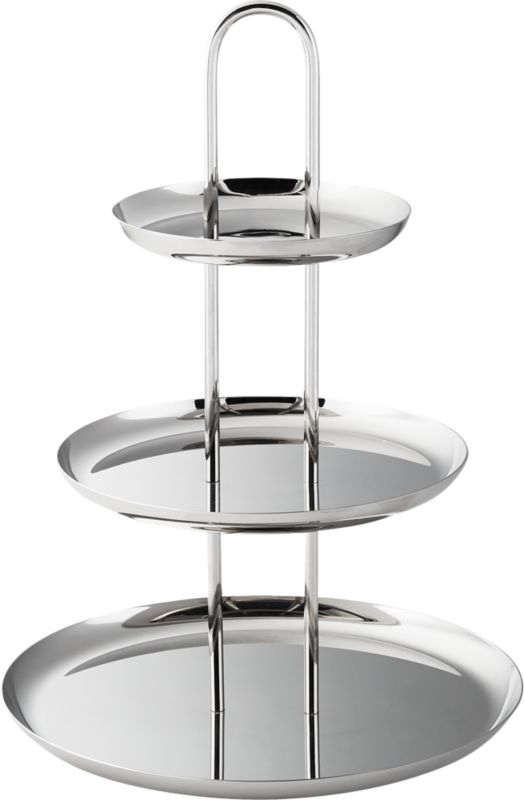 Porter Polished Stainless Steel 3-Tier Server with Handle - Image 2