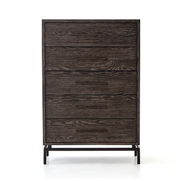 Washed Oak & Iron 5-Drawer Dresser - Image 3
