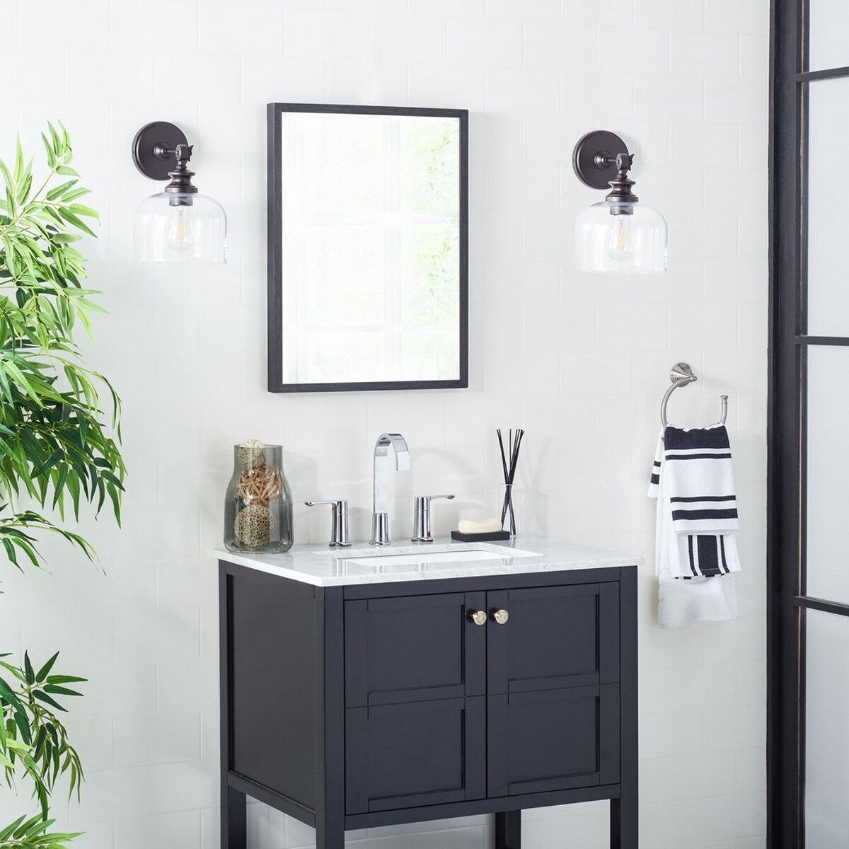 Neri Wall Sconce - Oil Rub Bronze / Clear - Safavieh - Image 1