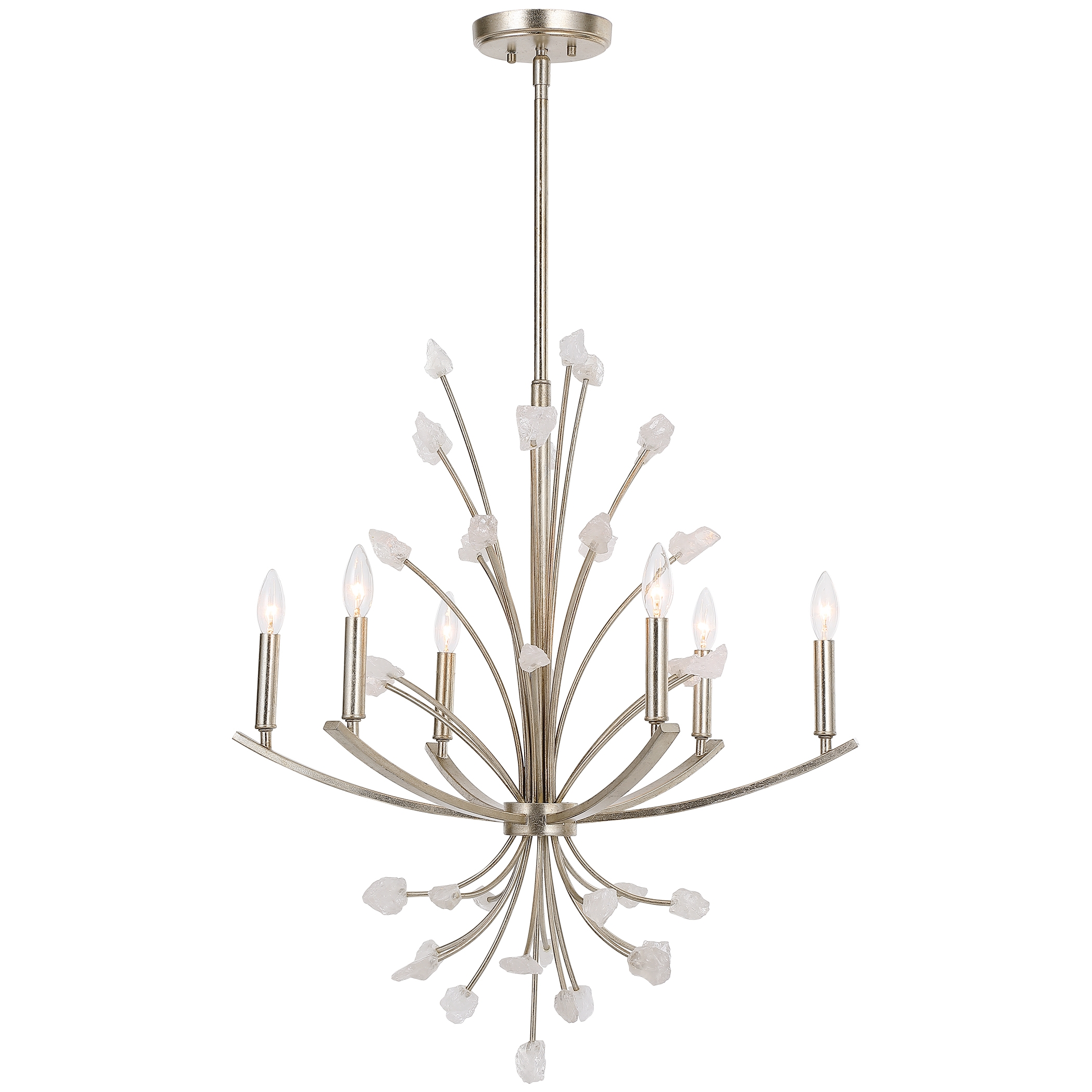 Juliette 6 Light Silver Chandelier - Image 3