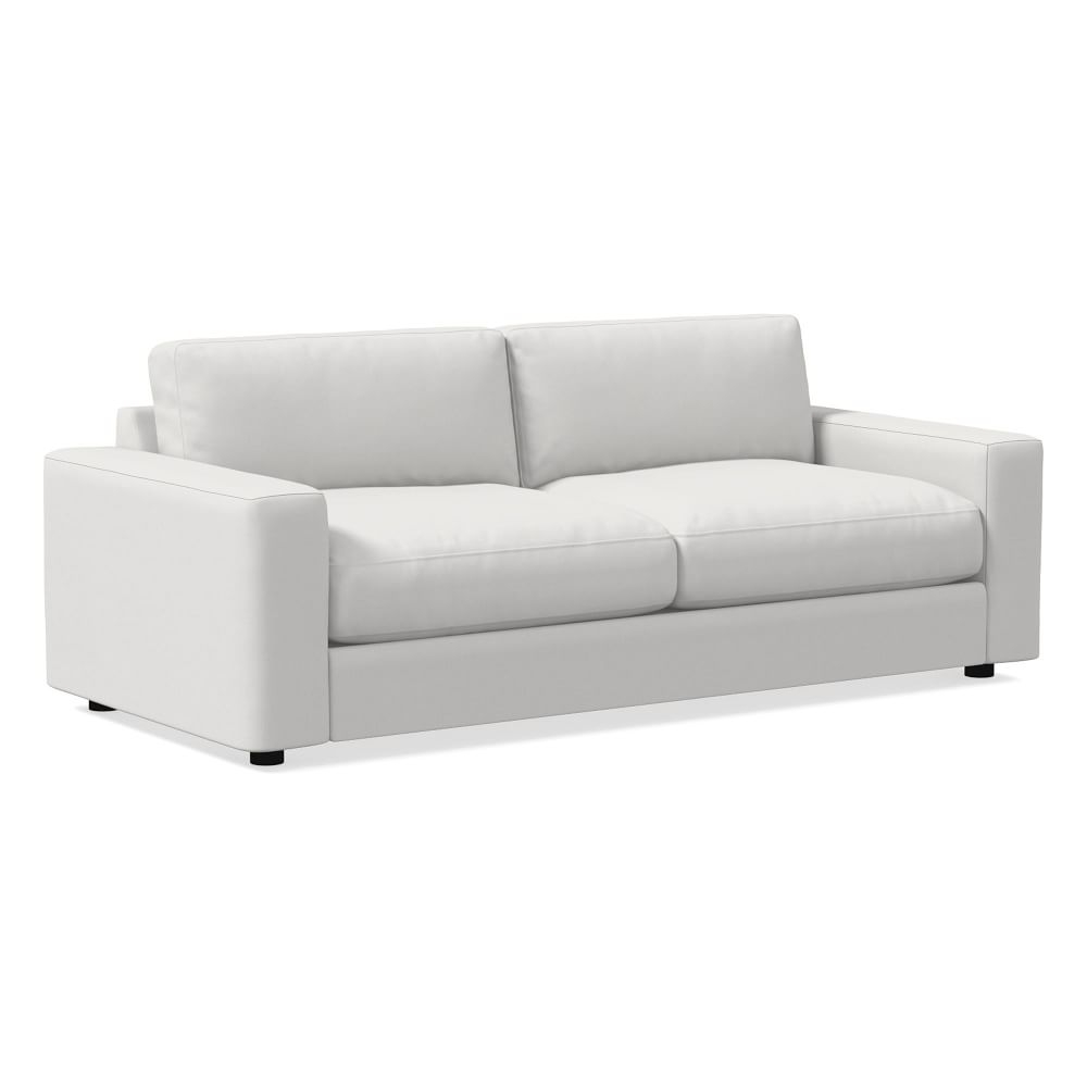 Urban 85" Sofa, Down Blend Fill, Performance Washed Canvas, White - Image 0