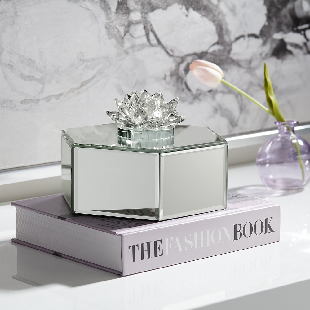 Melia 8 3/4" Wide Mirrored Jewelry Box - Image 0