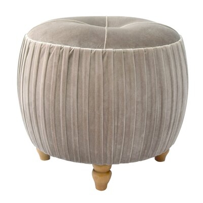 Jaquan 19" Wide Velvet Tufted Round Ottoman - Image 0