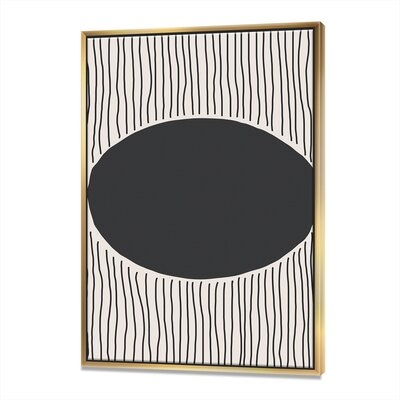 Minimal Geometric Lines and Circle III - Floater Frame Print on Canvas - Image 0