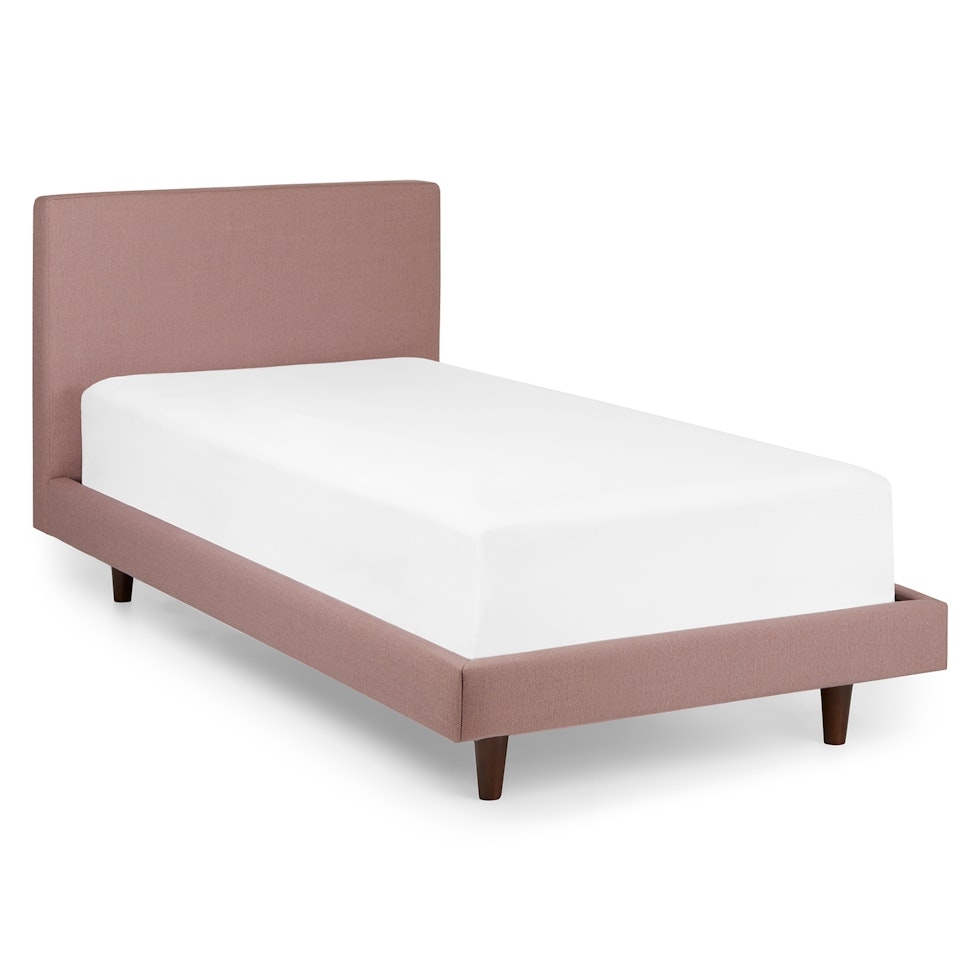 Tessu Twin Low Profile Upholstered Bed - Sprout Pink - Image 0