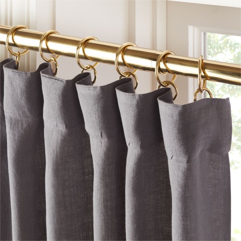 EUROPEAN FLAX™-Certified Linen Charcoal Grey Window Curtain Panel 48"x84" - Image 1