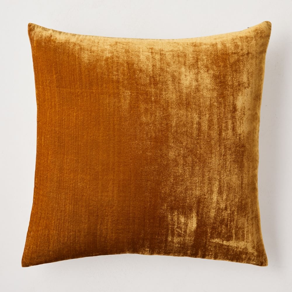 Lush Velvet Pillow Cover, 24"x24", Golden Oak - Image 0