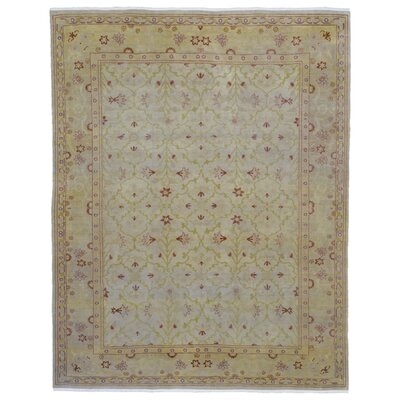 One-of-a-Kind Shumaker Hand-Knotted Peshawar Beige 7'7" x 9'4" Wool Area Rug - Image 0
