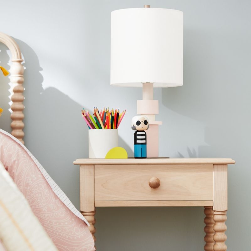 Set of 2 Jenny Lind Maple Wood Spindle Kids Nightstand with Drawer - Image 6