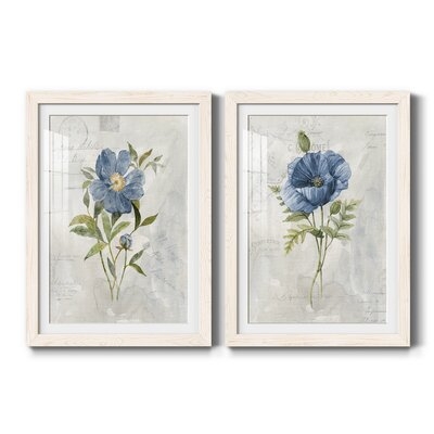 Blue Linen Peony-Premium Framed Canvas - Ready To Hang - Image 0