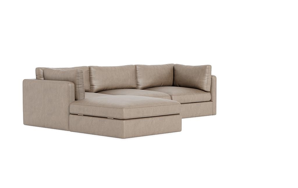 Tatum Leather Modular 3-Seat Chaise Sectional - Image 4
