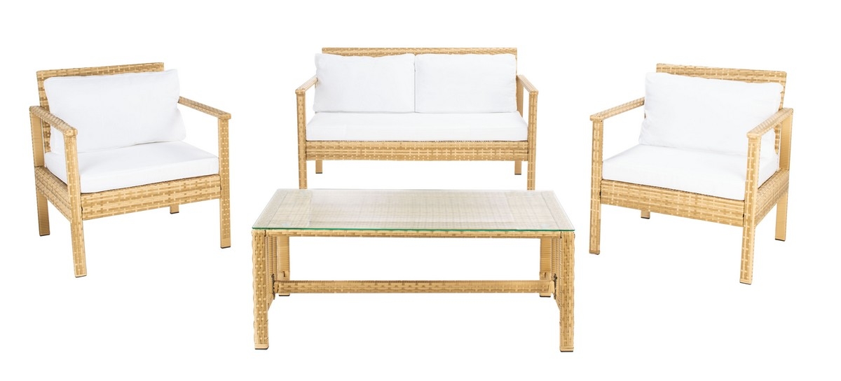 Garnen 4 Pc Living Set - Natural / White - Safavieh - Image 0