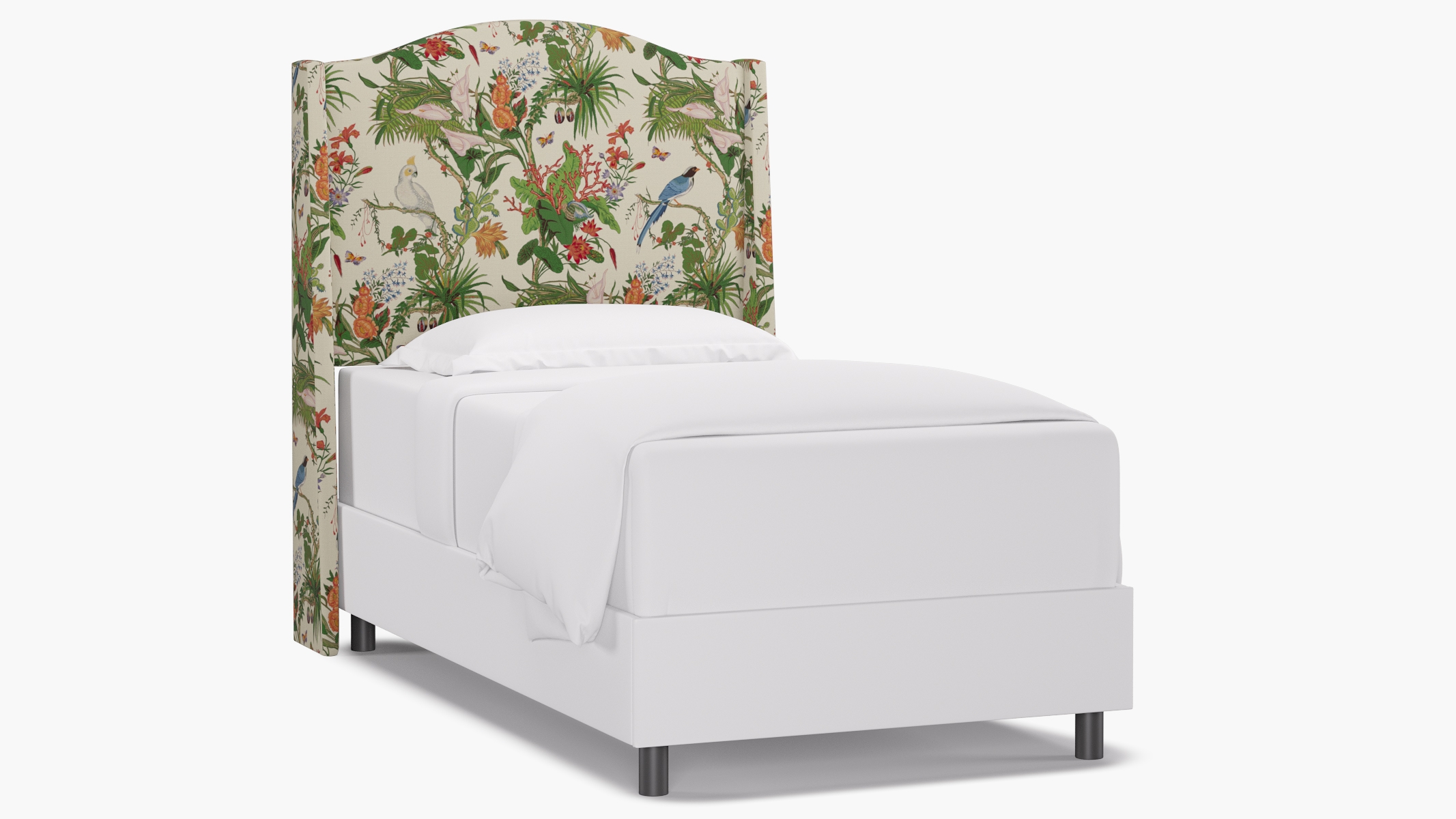 Classic Wingback Headboard, White Cinque Terra, Twin - Image 0