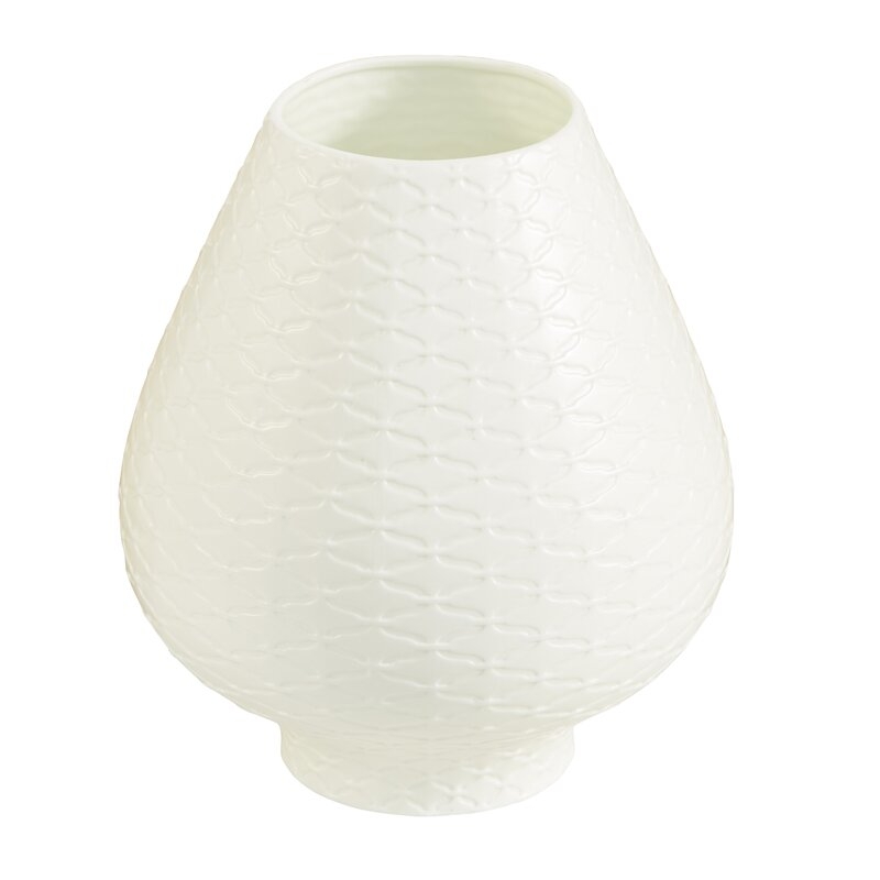 Selamat Designs Mod White 8" Porcelain Table Vase - Image 0
