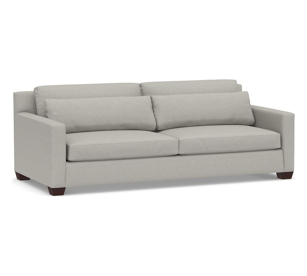 York Square Arm Upholstered Deep Seat Grand Sofa 2-Seater, Down Blend Wrapped Cushions, Performance Boucle Pebble - Image 0