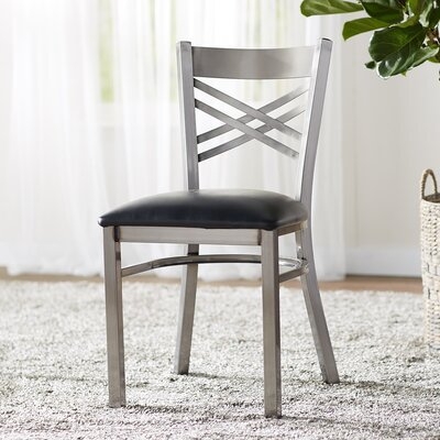 Ariquer Upholstered Cross Back Dining Chair - Image 0