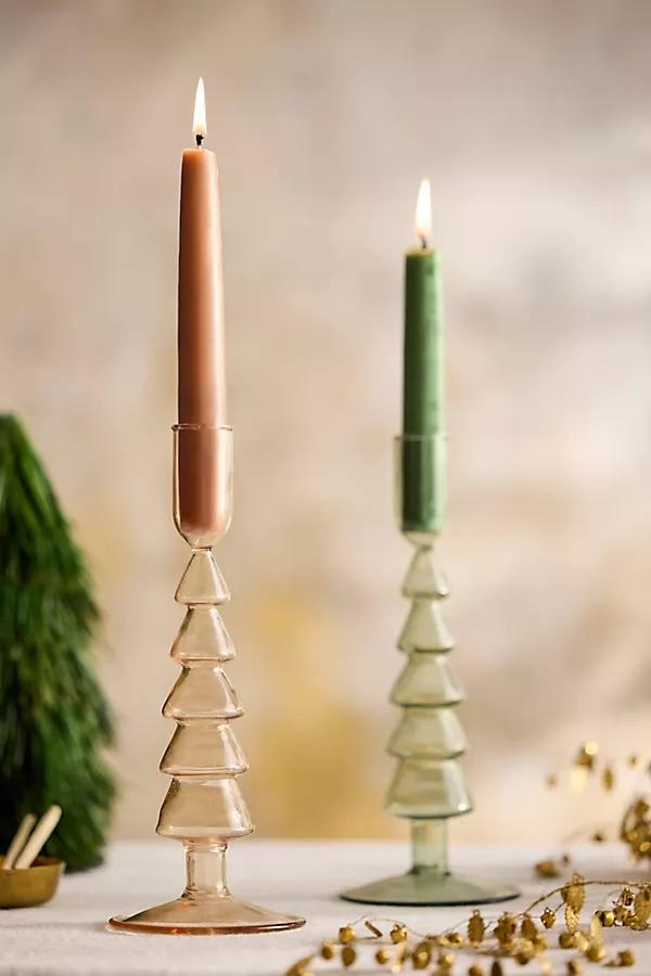 Christmas Tree Glass Taper Holder - Image 0