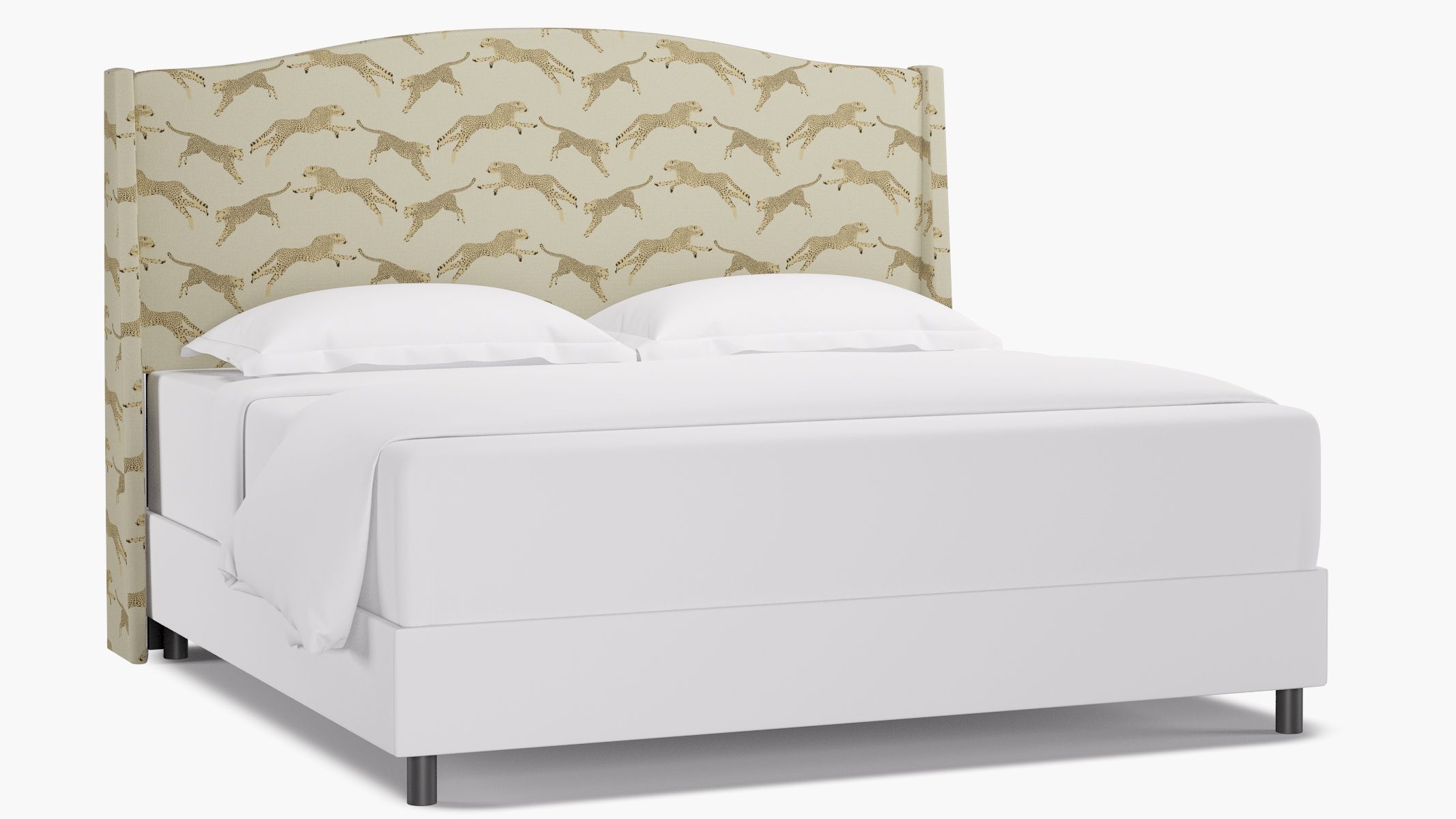Classic Wingback Headboard, Desert Cheetah, King - Image 0