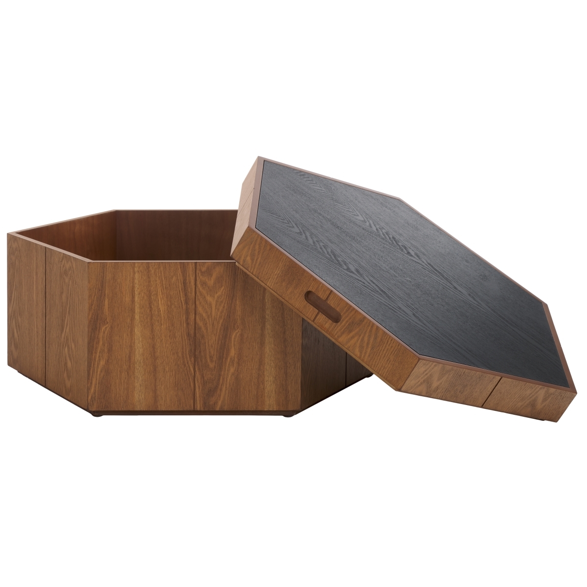 Rafaela Hexagon Coffee Table - Natural Brown / Black - Safavieh - Image 6