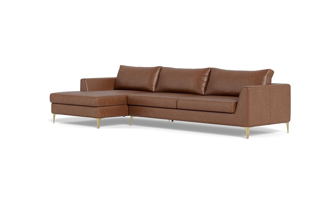 Asher Leather 3-Seat Left Chaise Sectional - Image 2