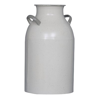 August Grove® White Enamel Metal Milk Jug Decorative Vase - Image 0