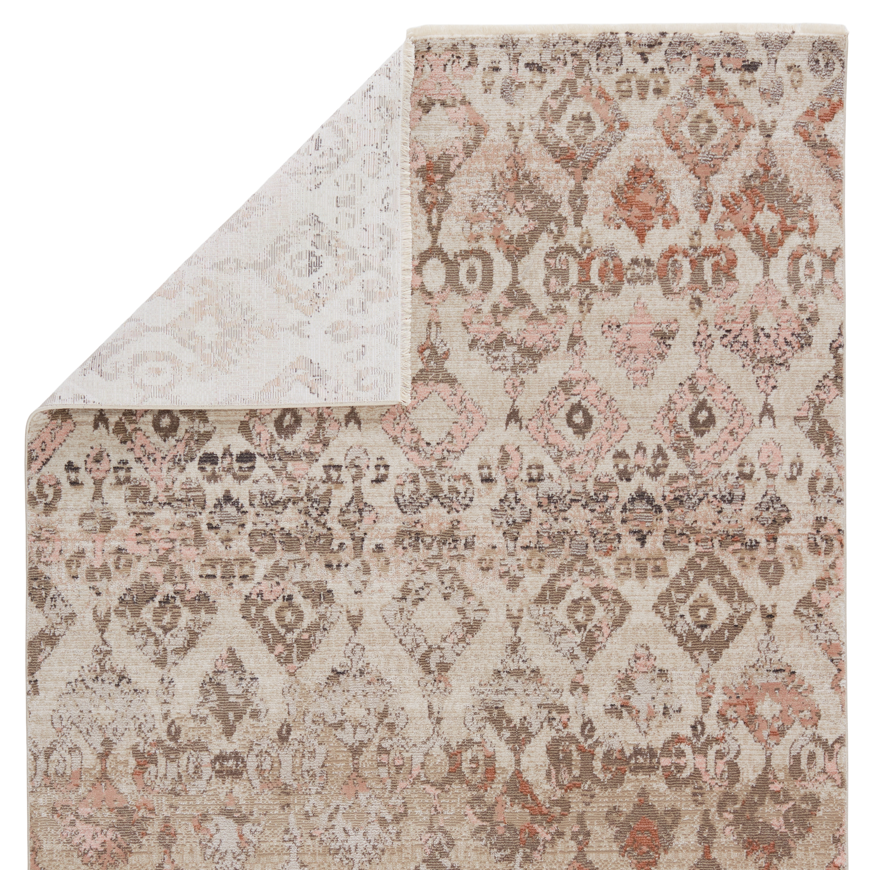 Nikki Chu by Asani Ikat Tan/ Light Pink Area Rug (7'10"X11'1") - Image 2