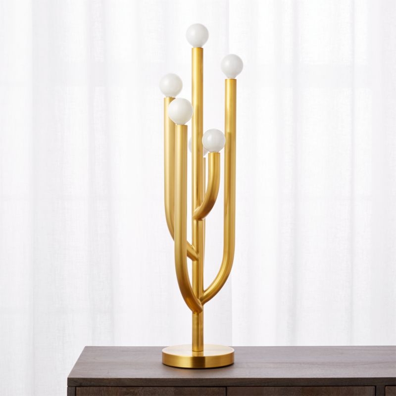 Cacti Glow Brass Table Lamp - Image 6