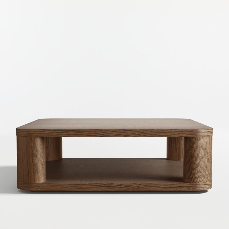 Oakhurst Brown Oak Wood 46" Square Coffee Table - Image 1