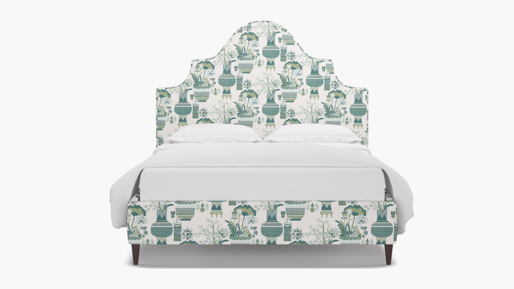 Statement Bed, Pistachio Kan-Shie, Espresso Square Tapered Leg, Twin - Image 0