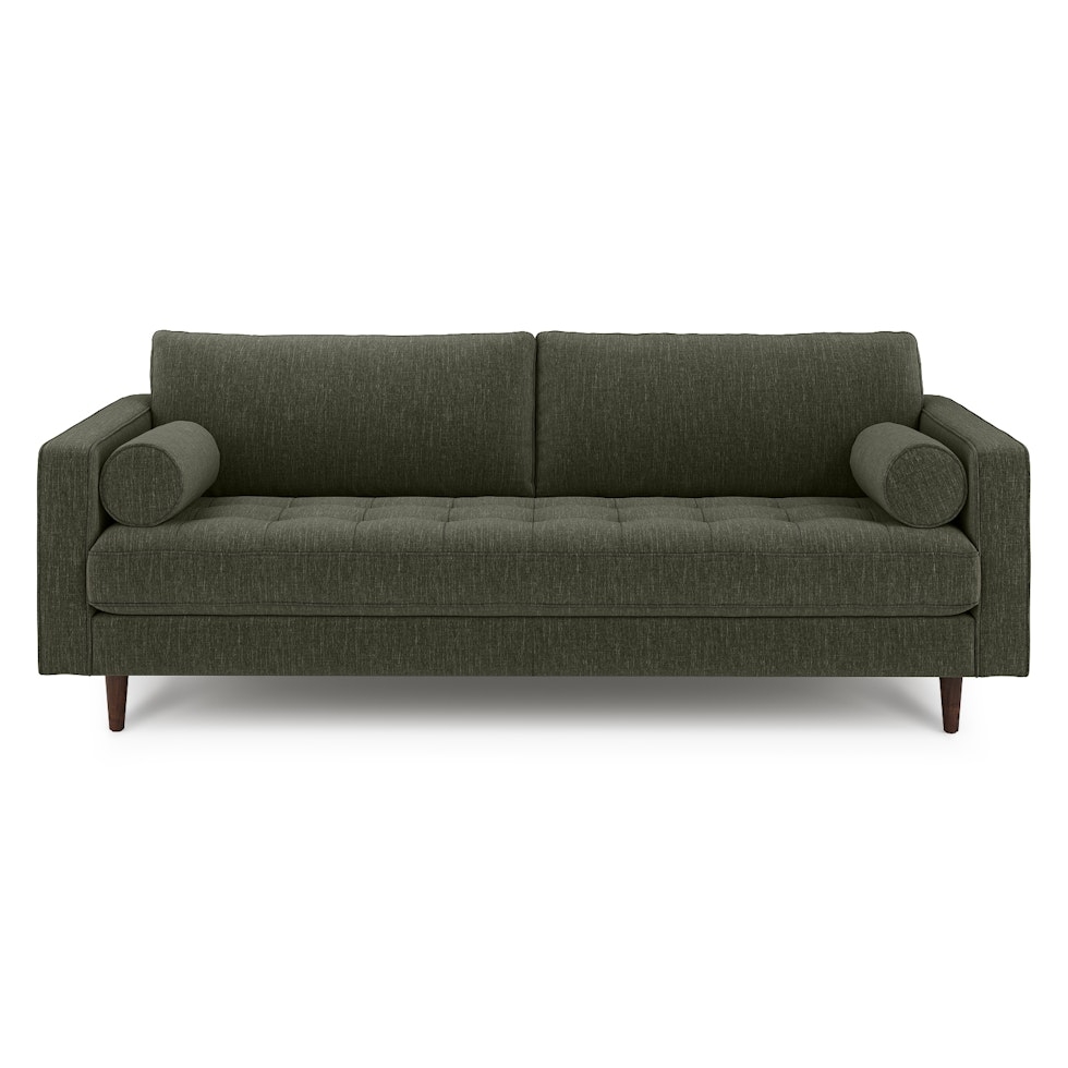 Sven 88" Tufted Sofa - Fir Green - Image 1