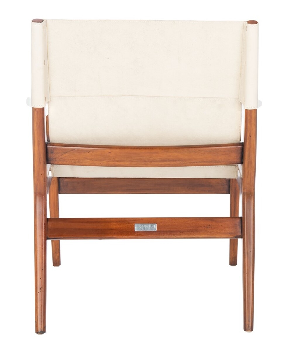 Culkin Leather Sling Chair - White - Safavieh - Image 4