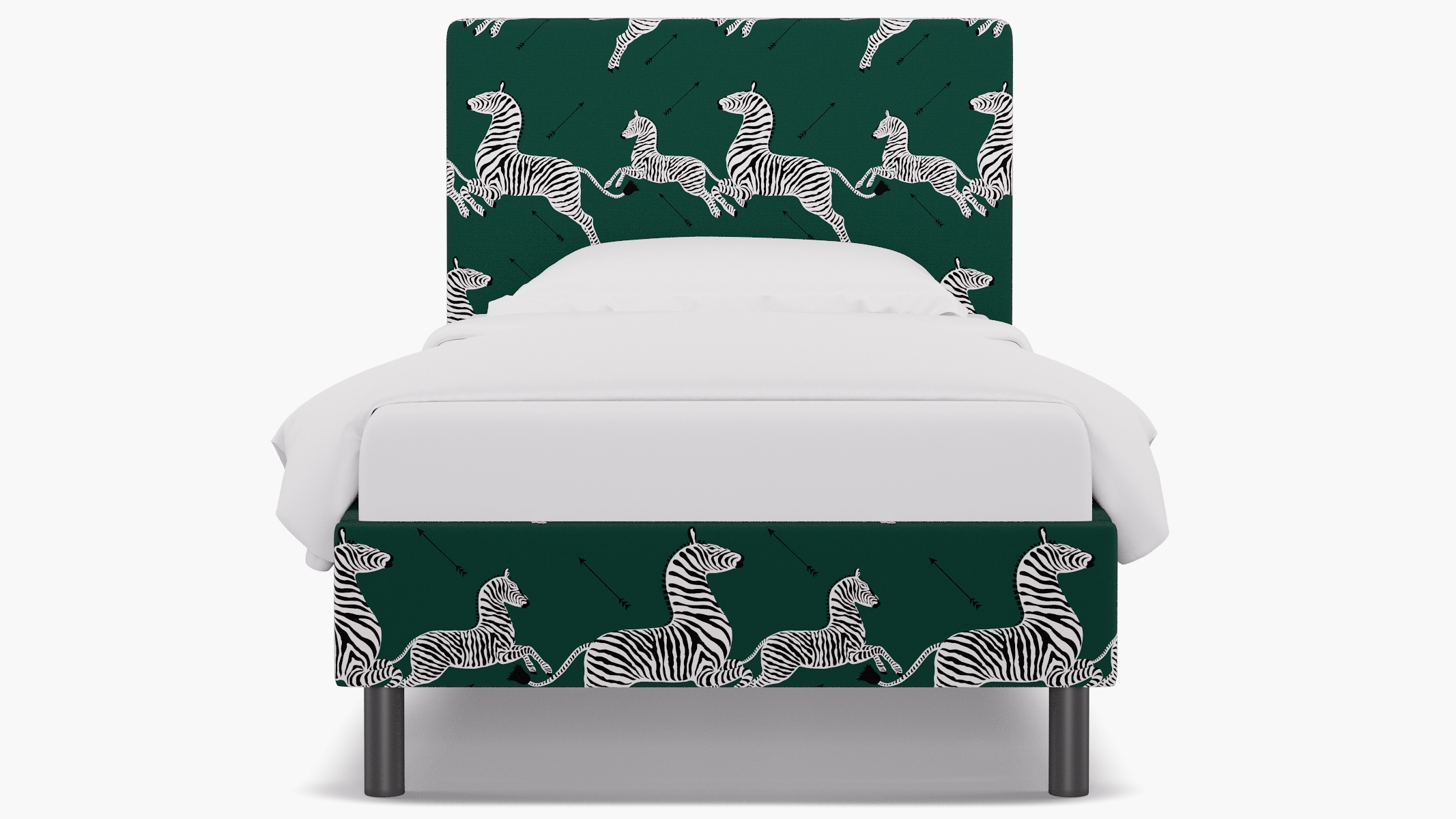 Tailored Platform Bed, Emerald Zebra, Twin - Image 0
