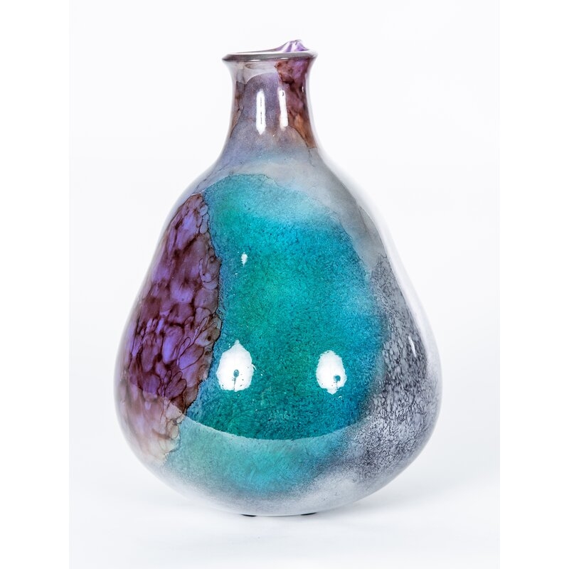 Prima Design Source Blue/Purple/Gray Glass Table Vase - Image 0