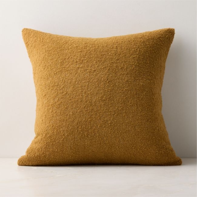 Demi Smoked Amber Merino Wool Boucle Throw Pillow Cover 20"x20" - Image 0