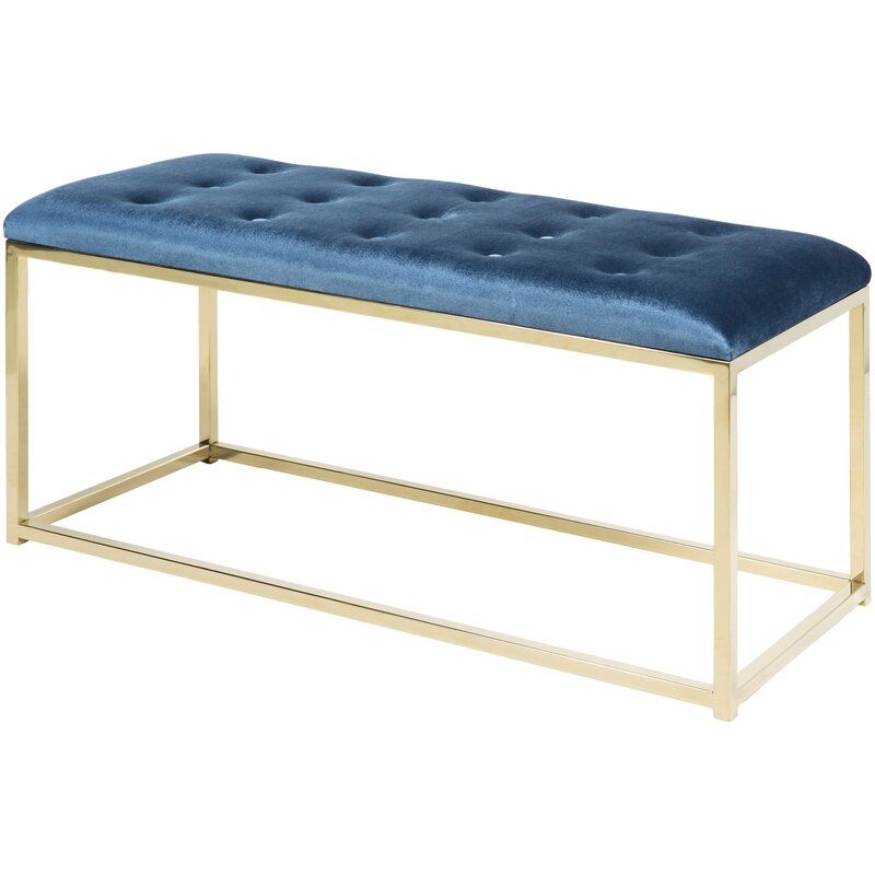  Rigsby Bench Upholstery: Blue - Image 0
