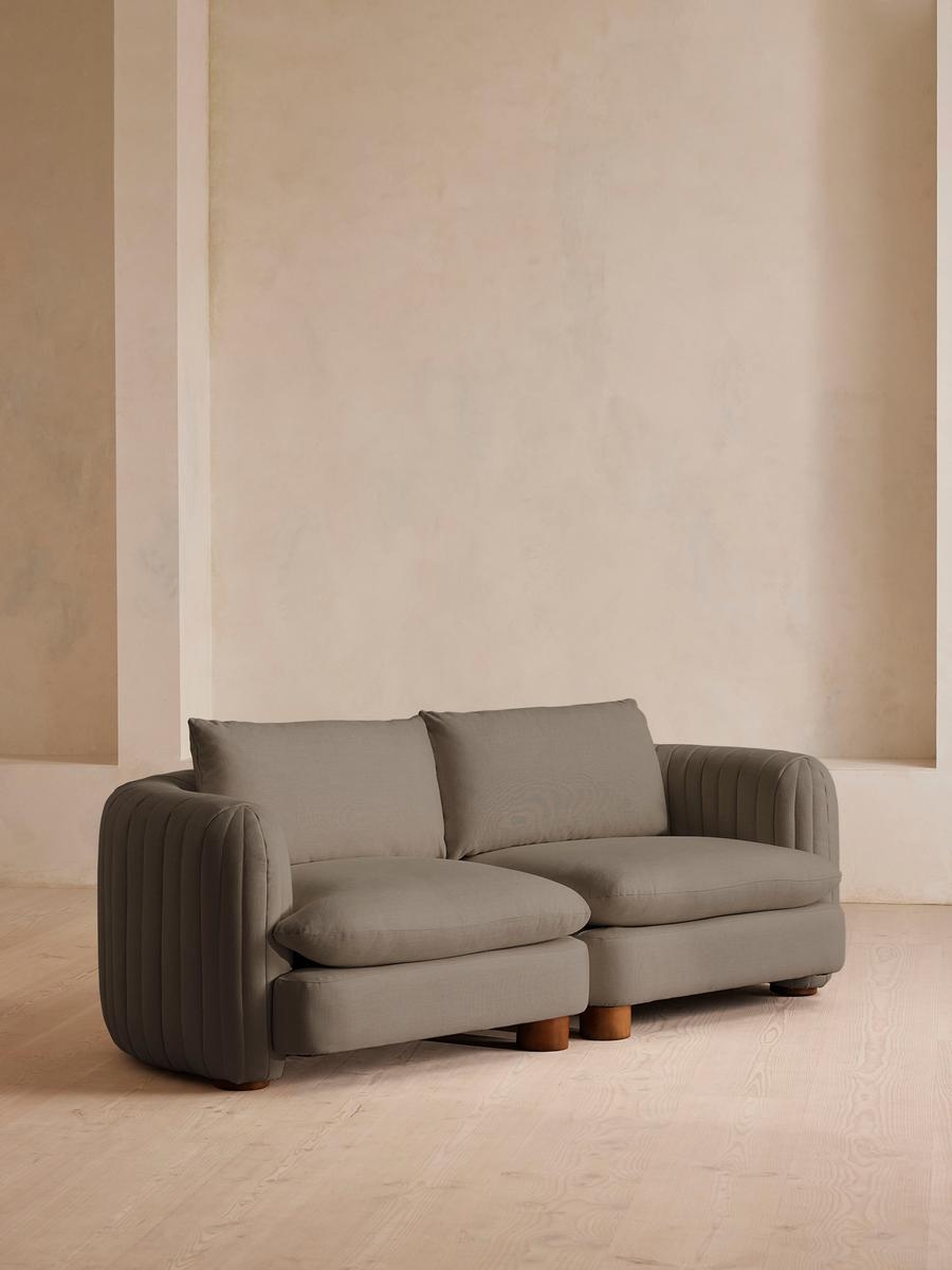 Vivienne Deeper Sit Sectional Sofa, Three Seater, Linen, Mushroom, US - Image 0