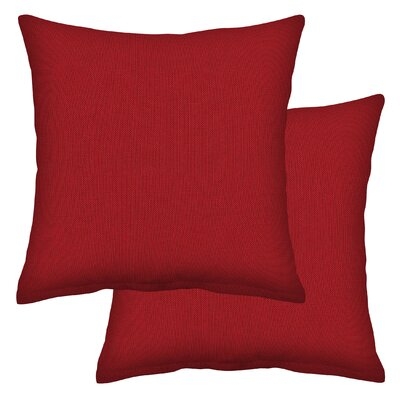 Textured Solid Imperial Red Square Toss Pillow (2-Pack) - Polyester/Polyfill Square Solid Color - Image 0