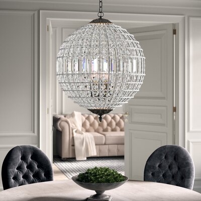 Nazareth 5 - Light Statement Globe Chandelier with Crystal Accents - Image 0