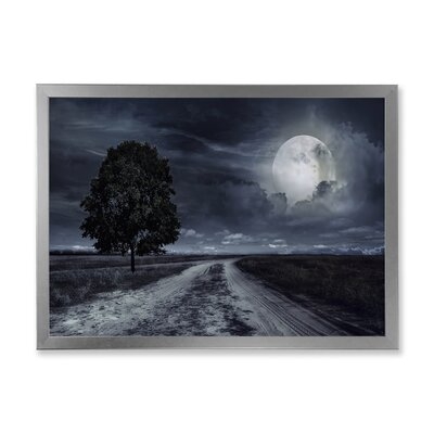 Paved Road Under A Full Moon - Nautical & Coastal Canvas Wall Art Print-FDP35066 - Image 0