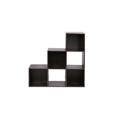 Latitude Run® Open And Enclosed Tiered 6 Cube MDF Storage Organizer, Espresso - Image 0
