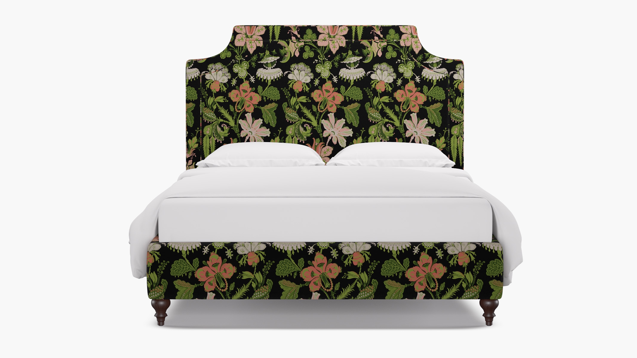 Deco Bed, Coral Onyx Rossetta, Espresso Traditional Turned Leg, King - Image 0